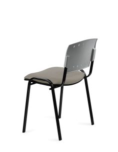 Silla Negra 4 patas con Respaldo Plástico y Asiento Tapizado 2