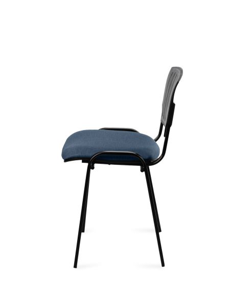 Silla Negra 4 patas con Respaldo Plástico y Asiento Tapizado