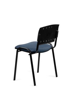 Silla Negra 4 patas con Respaldo Plástico y Asiento Tapizado 2