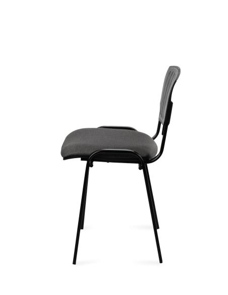 Silla Negra 4 patas con Respaldo Plástico y Asiento Tapizado