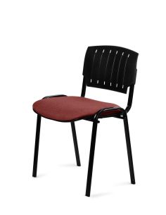 Silla Negra 4 patas con Respaldo Plástico y Asiento Tapizado