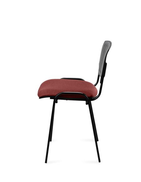 Silla Negra 4 patas con Respaldo Plástico y Asiento Tapizado