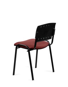 Silla Negra 4 patas con Respaldo Plástico y Asiento Tapizado 2