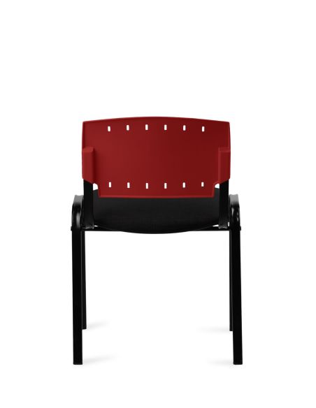 Silla Negra 4 patas con Respaldo Plástico y Asiento Tapizado