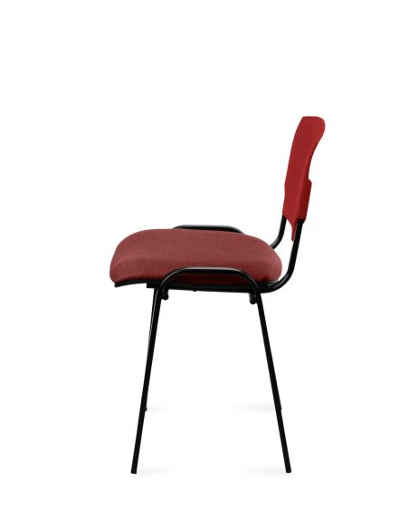 Silla Negra 4 patas con Respaldo Plástico y Asiento Tapizado