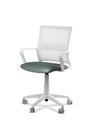 Silla Verde de Trabajo LINK White Neumática con Asiento Tela