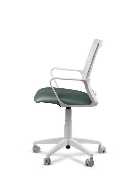 Silla Verde de Trabajo LINK White Neumática con Asiento Tela