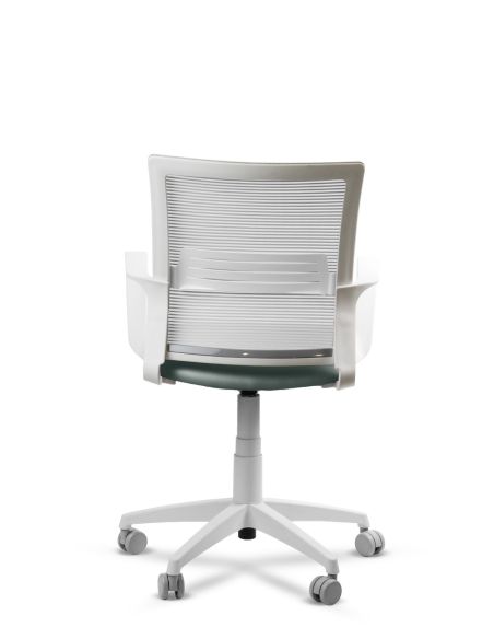 Silla Verde de Trabajo LINK White Neumática con Asiento Tela