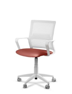 Silla Roja de Trabajo LINK White Neumática con Asiento Tela