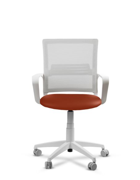 Silla Naranja de Trabajo LINK White Neumática con Asiento Tela