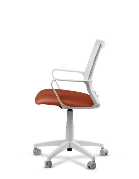 Silla Naranja de Trabajo LINK White Neumática con Asiento Tela