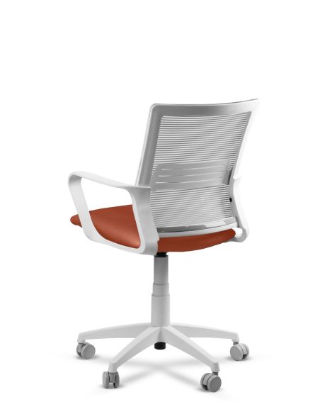 Silla Naranja de Trabajo LINK White Neumática con Asiento Tela