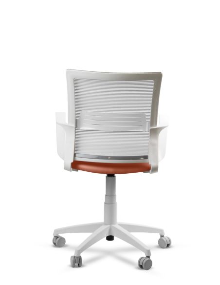 Silla Naranja de Trabajo LINK White Neumática con Asiento Tela