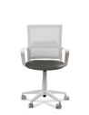 Silla Gris de Trabajo LINK White Neumática con Asiento Tela