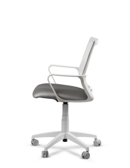 Silla Gris de Trabajo LINK White Neumática con Asiento Tela