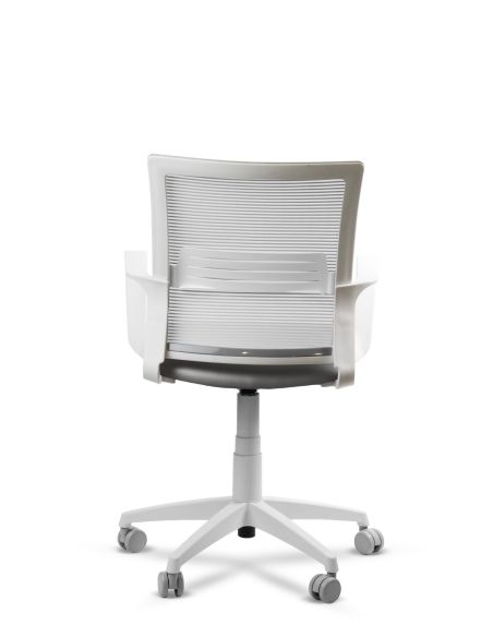 Silla Gris de Trabajo LINK White Neumática con Asiento Tela