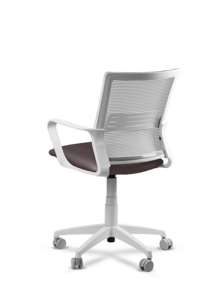 Silla Bordó de Trabajo LINK White Neumática con Asiento Tela