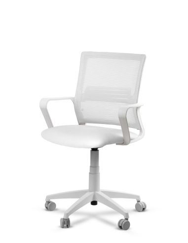Silla Blanca de Trabajo LINK White Neumática con Asiento Tela