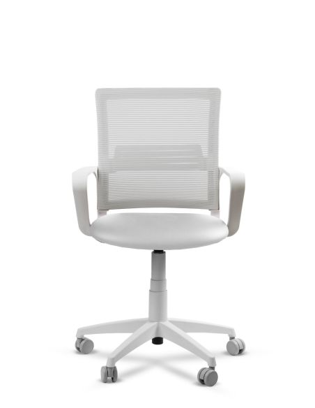 Silla Blanca de Trabajo LINK White Neumática con Asiento Tela