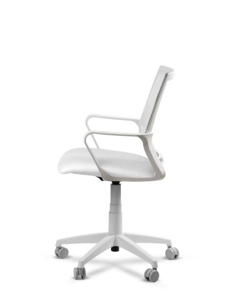 Silla Blanca de Trabajo LINK White Neumática con Asiento Tela