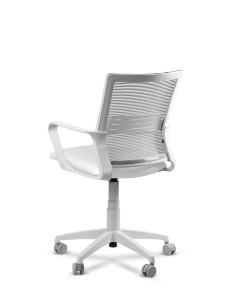 Silla Blanca de Trabajo LINK White Neumática con Asiento Tela
