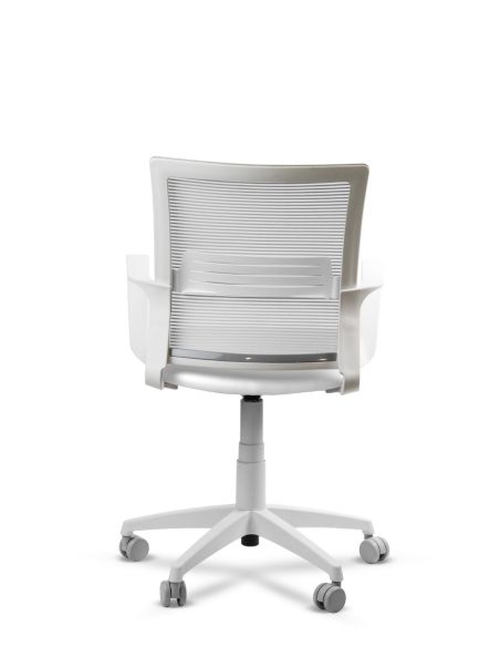 Silla Blanca de Trabajo LINK White Neumática con Asiento Tela