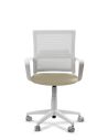 Silla Beige de Trabajo LINK White Neumática con Asiento Tela