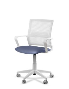 Silla Azul de Trabajo LINK White Neumática con Asiento Tela
