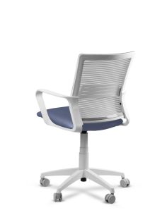 Silla Azul de Trabajo LINK White Neumática con Asiento Tela 2