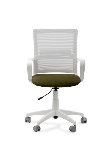 Silla de Trabajo LINK White Neumática con Asiento Tela