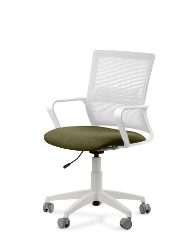 Silla de Trabajo LINK White Neumática con Asiento Tela