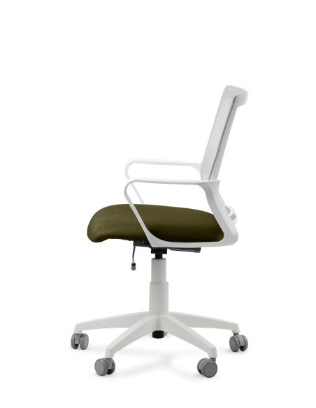 Silla de Trabajo LINK White Neumática con Asiento Tela