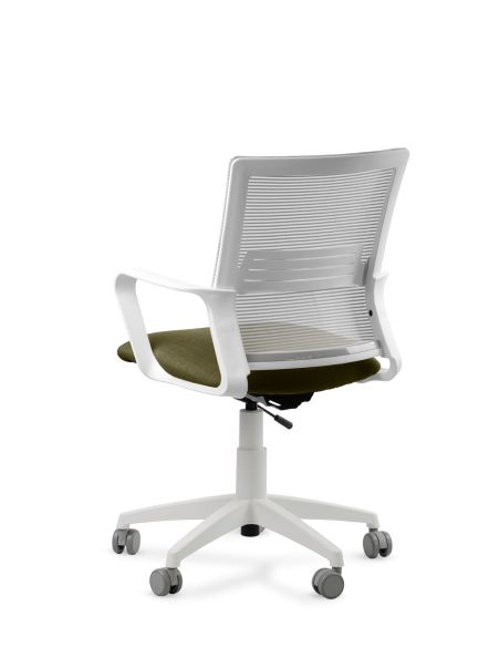 Silla de Trabajo LINK White Neumática con Asiento Tela
