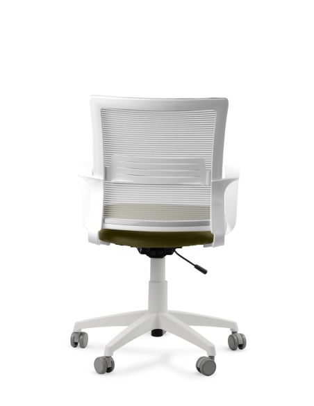 Silla de Trabajo LINK White Neumática con Asiento Tela