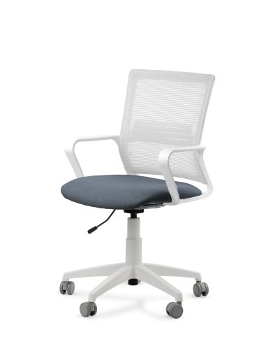 Silla de Trabajo LINK White Neumática con Asiento Tela