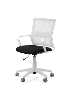 Silla de Trabajo LINK White Neumática con Asiento Tela