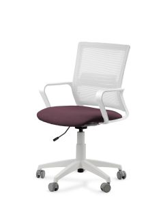 Silla de Trabajo LINK White Neumática con Asiento Tela
