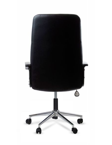 Sillón Basculante Cash Rolic Estrella Cromada - Tapizado Negro