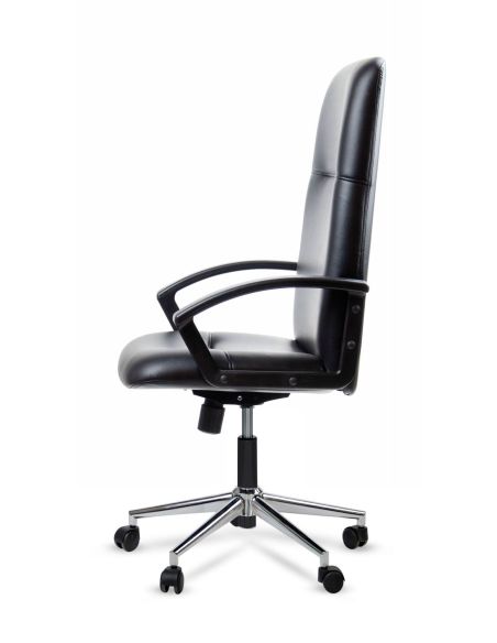 Sillón Basculante Cash Rolic Estrella Cromada - Tapizado Negro
