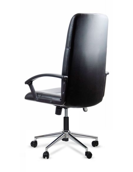 Sillón Basculante Cash Rolic Estrella Cromada - Tapizado Negro