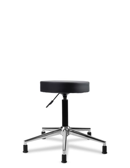 Taburete Músico Baterista Cromado Giratorio con regatones fijos