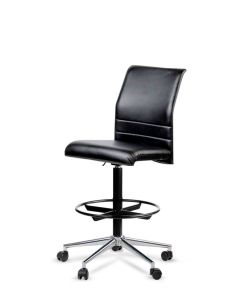 Silla Cajera Tapizada Cromada Porte con ARO Metálico