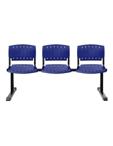 Silla de Espera para 3 personas - Asiento y Respaldo Plástico - Somos Fabricantes