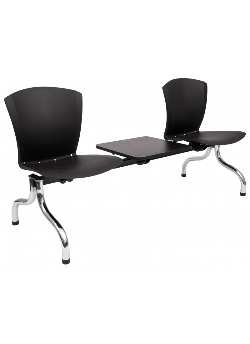 Tandem Silla Cafe con Mesita y Patas Cromadas