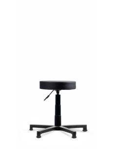 Taburete Industrial Tapizado Giratorio Fijo con Regatones