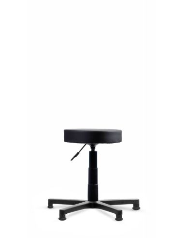 Taburete Industrial Tapizado Giratorio Fijo con Regatones