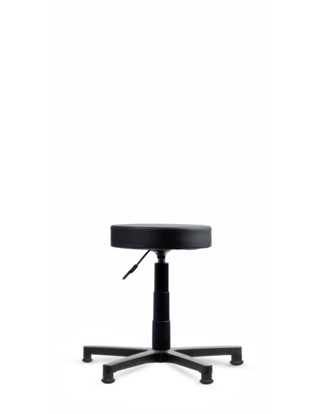 Taburete Industrial Tapizado Giratorio Fijo con Regatones