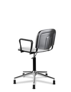 Silla para Peluquería Blanca ISO Neumática con Apoyabrazos 2