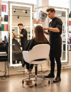 Sillón Peluquero Saarinen Giratorio Blanco - Fabricante en Argentina 2