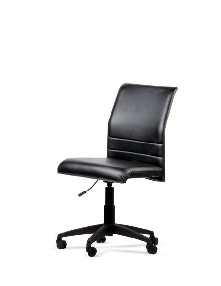 Silla Giratoria Tapizada Negra Porte con base negra